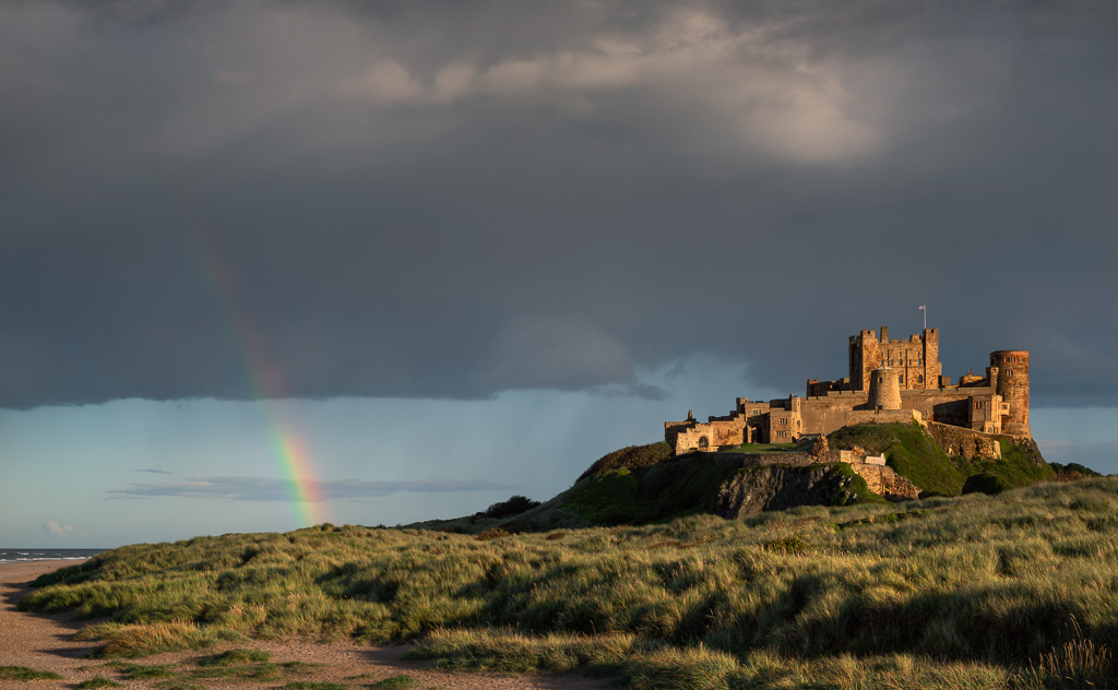 Bamburgh Castle and Rainbow