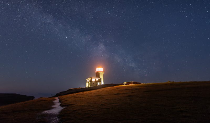 Belle Tout lighthouse and Milky Way